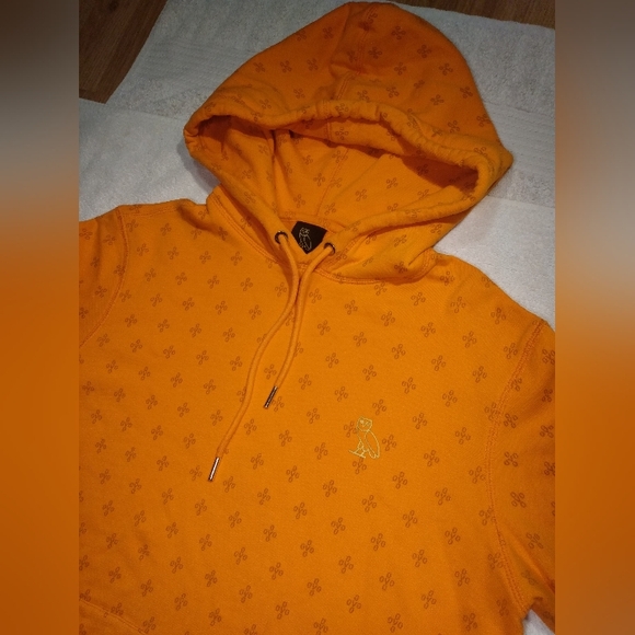 OVO MONOGRAM October's Very Own Drake Logo Terry Cloth Orange Hoodie mens Small - Picture 2 of 14